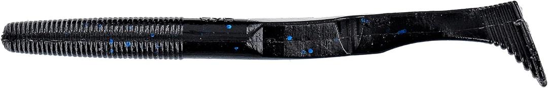 Yamamoto 5.5" Swimming Senko Soft Worm Paddle Tail Fishing Swim Bait Lures - 7 Pack (One Size, Black with Large Blue Flake)