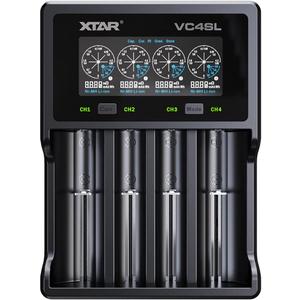 XTAR VC4SL Upgrade Version VC4S Smart Rechargeable Battery Charger Type C 4 Bay Fast 18650 Charger with LCD for 3.7V 3.6V Li-ion Battery 10440 14500 18650 21700 26650 and Ni-MH Ni-CD AA AAA