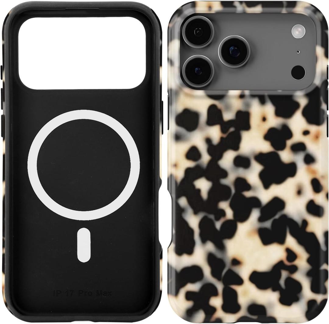 Compatible with iPhone 17 Pro Max Case [Compatible with MagSafe] -Shockproof Protective Slim Soft TPU Cover Phone Case 6.9" (Tortoise Shell, iPhone 17 Pro Max 6.9")