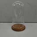 Farmlyn Creek Glass Cloche Dome Bell Jar Display Case with Wooden Base for Plants, Collectibles (5.1x10 in)