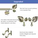Decorative Curtain Rod with Leaf Finials, 1Inch Diameter 28-48 Inch Adjustable Length Single Drapery Window Rods Telescoping Structure, Antique Bronze