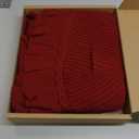 36-Inch Ruffled Sweater Knit Christmas Tree Skirt with Lace Ties, Burgundy