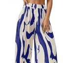 OYOANGLE Women's 2 Piece Outfits Graphic Print Knitted Crop Halter Top and Wide Leg Pants Set S