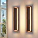 Long Outdoor LED Wall Lights, Modern Exterior Garage Wall Light, Brown Outdoor Wall Sconce, Waterproof Outside Light Fixtures for House, Patio, Front Porch,2 Packs,24W,3000K Warm White (23.6IN(60CM)-2 PCS)