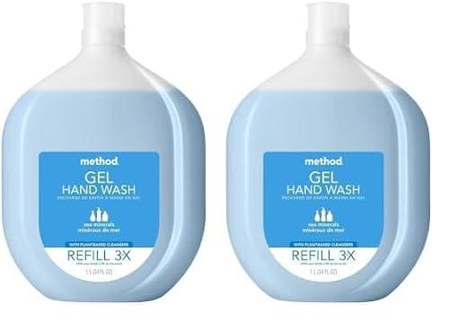 Method Gel Hand Soap Refill, Sea Minerals, Biodegradable Formula, 34 Fl Oz (Pack of 4)