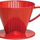 Fino Pour-Over Coffee Brewing Filter Cone, Number 2-Size, Red, Brews 2 to 6-Cups, Pack of 3