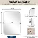 MOON MIRROR Polished Chrome Pivot Mirror for Bathroom, Tilt Bathroom Vanity Rounded Rectangle, Overall 28.33 x 36 in (Mirror 24x 36 in)