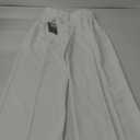 FUNYYZO Wide Leg Pants Women's High Elastic Waisted in The Back Business Work Trousers Long Straight Suit Pants White S