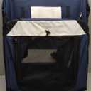 Collapsible Dog Travel Crate,Portable Soft-Sided Pet Carrier Extra Large Cat Carrier with Soft Plush Plush Mat for Indoor and Outdoor,28x20x20in,Navy Blue