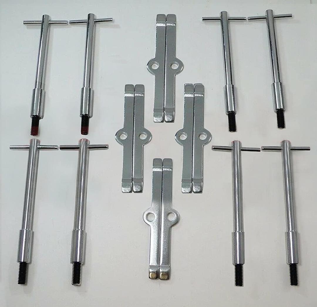 Valve Cover T-Bar Set of W/Chrome Valve Spreaders Set of 8 Silver