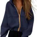 PRETTYGARDEN Hoodies for Women Sweatshirt Zip Up Hoodie Fall Fashion 2025 Trendy Long Sleeve Jackets Winter Clothing Outfits (X-Large, Navy)