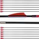 28" Target Arrows Youth Beginners Practice Fiberglass Arrows for Recurve BowSafety Blunt Tips (Red) 12 Pcs