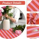 3 Pieces Pink and Red Striped Tablecloth Waterproof Plastic Stripe Tablecloth Rectangle Table Cover for Home Kitchen Party Picnic Table Decoration, 54" x 108"