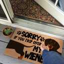 Funny Wiener Dog Door Mat 18x30 Inch, Faux Coco Coir Doormat with Non-Slip PVC Backing, Cute Dachshund Printed Welcome Mat for Outdoor Indoor Entryway Porch Home, Dog Lover Gifts for Women 1