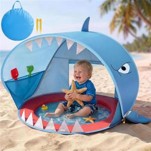 LanAqua Baby Beach Tent with Pool,Pop Up Baby Tent,Kids Beach Sun Shelter