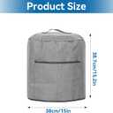 Air Fryer Cover Dust Cover, Round Protective Cover Bag Small Household Appliance Dust Cover with 2 Pocket and Handle for Electric Pressure/Rice Cooker, 38x38.7cm/15x15.2in(Black)