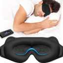 Sleep Eye Mask Weighted for Side Sleeper Men Women,3D Contoured Sleeping Mask with Adjustable Strap No Eye Pressure 100% Blockout Soft Comfortable Eye Cover for Travel,Nap,Meditating,Black