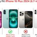 NITITOP Compatible with iPhone 16 Plus Case Cute Stylish Line Stripe Pattern Design for Women Girls Soft TPU Shockproof Full Camera Protective Phone Cover - White