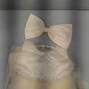 Uhnice Flower Girl Pearl Dress Tulle Ball Gown Bow Prom with Heart Cutout for Wedding Birthday Party (2-3T, Champagne)