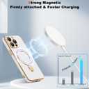Compatible with iPhone 13 Pro Max Case with Magnetic Ring Stand [Compatible with Mag-Safe] Full Camera Lens Protector Soft Plating Shockproof Phone Case for iPhone 13 Pro Max 6.7", White