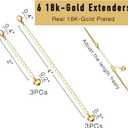 6Pcs 18K Gold Plated Necklace Extenders for Women, Hypoallergenic Bracelet Chain Extenders Set, Extensions 2", 4" Inches (18K Gold Plated (6Pcs))
