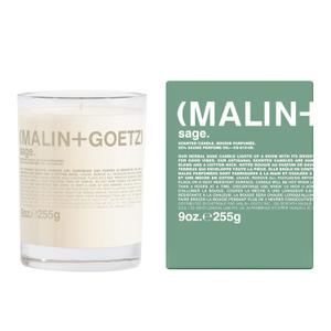 MALIN+GOETZ 9oz Scented Candle | Hand-Poured Soy Wax with Unique Fragrance Blends | Clean-Burning, Vegan & Cruelty-Free | Bergamot, Sage, Otto, Tomato, Strawberry, Cannabis, Dark Rum & Leather