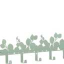 Eucalyptus Over The Door Hooks Hanger Wall Mount Towel Hanger Door Holder Organizer 5 Hooks Kawaii Farmhouse Rustic Coquettish Style Decor for Bedroom Bathroom Towel Hat Clothes (Sage Green)