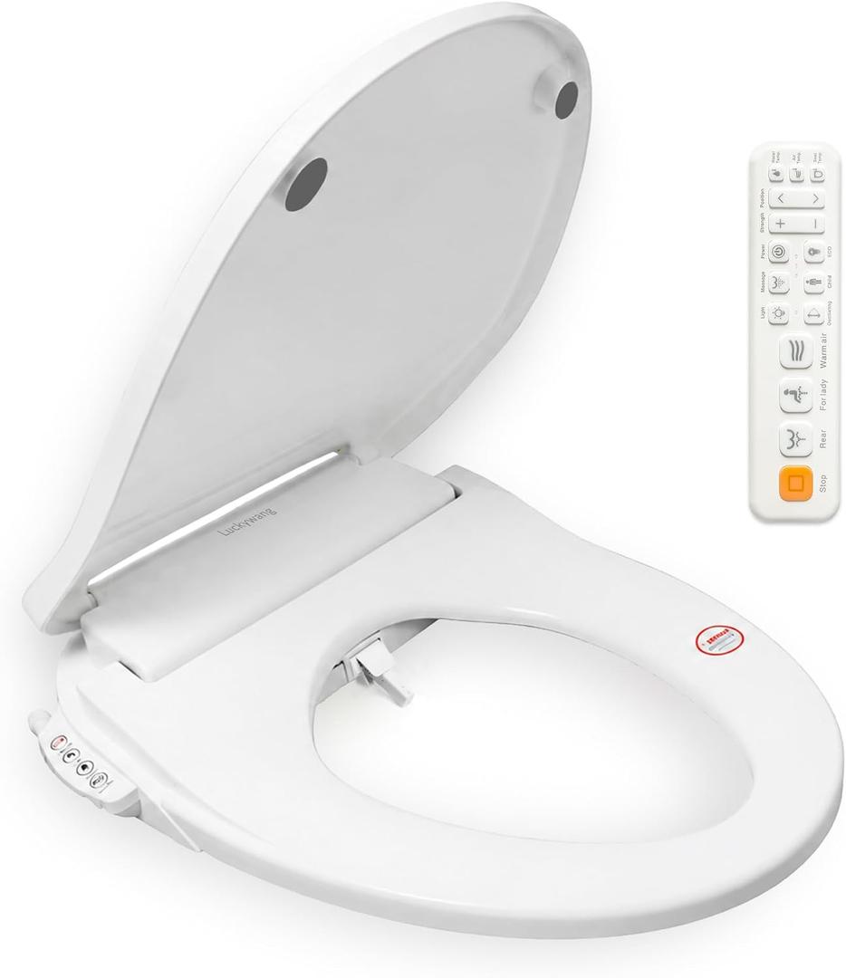 Smart Bidet Toilet Seat, Instant Heat, Warm Air Dryer, Elongated