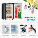 DUMOS 3.2 Cu.Ft Mini Fridge with Freezer, Single Door Refrigerator with Adjustable Thermostat, Compact Small Fridge for Bedroom, Office, Dorm, 17.72"*17.72"*31" Silver