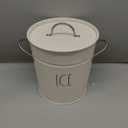 3Qt White Galvanized Ice Bucket with Lid, Scoop & Handles - Ideal for Cocktails, Parties, BBQs, Wine & Champagne. Double-Layer Insulated Outer & Galvanized Inner Layer, Perfect for Home & Outdoor Use