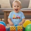 Tstars Farm Tractor 2nd 3rd Birthday Shirt for Toddler Boys or Girls - Gift Tee for 2 3 Year Old - Kids Bday Party Outfit (Blue)