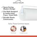 Spectrum Paper Towel Holder for Under Cabinet - Hanging Wall Mount Paper Towel Holder for Kitchen - Easy-to-Use Fits Standard & Jumbo Rolls - Minimalist Paper Towel Roll Rack (1 Count)