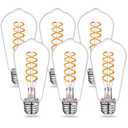 YIMILITE ST58 (ST19) LED Edison Bulbs 60 Watt Equivalent, CRI 80+, Shatterproof High Brightness Soft White 2700K Dimmable Antique LED Filament Bulbs, E26 Medium Base, 6 Pack