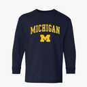 NCAA Arch Logo, Team Color Youth Long Sleeve T Shirt, College, University Small