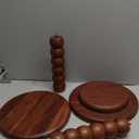 Creative Co-Op Stacked Pedestal Cocktail Side Table, Dark Chestnut