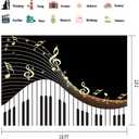 10x7ft Abstract Photography Black and White Piano Keys Music Symbols Party Photo Booth Backdrop
