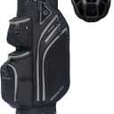 Max Lightweight Golf Cart Bag with Dual Handles and 14 Way Individual Full Length Dividers, Golf Club Bag with 11 Pockets, Large Putter Well, Double Strap Cooler for Men & Women (BLACK/GREY)