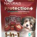 Ark Naturals Protection Plus Brushless Toothpaste for Mini Breeds, 4 oz Bag, Dog Dental Chew with Toothpaste Center, Prevents Plaque & Tartar, Freshens Breath