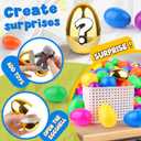 150 Pack 3 Inch Large Easter Eggs Bulk Include 6 Surprise Golden Eggs, Bright Colors Fillable Plastic Easter Egg Empty for Easter Hunt, Easter Basket Stuffers Fillers, Party Favors Classroom Prize