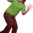 Mainfini Men Halloween Shaggy Costume Wig Green Shirt Brown Pants Adult Funny Outfits (S-3XL) (Large)