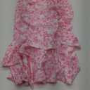 Narecte Summer Dresses for Women,Tie Halter Mini Dress,Floral Print Short Dress,Ruffle Trim Casual Dresses (X-Large, Pink)