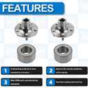 Set of 2 Front Wheel Hub and Bearing Kit Compatible with 2012-2018 Ford Focus 2013-2018 Ford C-Max 2.0L L4 HUB81 510110 NT510110 WH188
