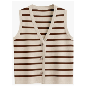 LILLUSORY Vest Tops for Women 2025 Fall Outfits Striped Sweaters Button Up Casual Blouses Jacket Fashion Clothes XS