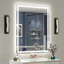SMIROR LED Bathroom Mirror with Lights 36"x 30", Rounded Rectangle Lighted Vanity Mirror for Wall, Front Lit and Backlit, 3 Colors, Dimmable, Anti-Fog, Tempered Glass (Horizontally/Vertically)