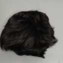 Kaneles Mens Black Wig Short Synthetic Halloween Daily Costume Soft Natural Hair Wigs, Can be adjusted to 21-22.5 inches