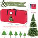 Large Christmas Tree Bag Heavy Duty Christmas Tree Storage Bag 9ft Tree 600D Oxford Material Christmas Tree Ornament Storage Bag Huge Xmas Tree Storage Container for Artificial Tree (Red)