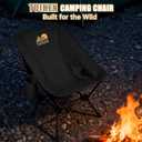 Ultralight Camping Chair Backpacking Chair, Portable Camp Chair with Cup Holder & Storage Bag, Lightweight Compact Folding Chair for Hiking, Travel, Picnic Mountaineering（Deep Black）