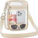 Clear Stadium Bag 12126 Policy Compliant Transparent Crossbody Purse, Waterproof PVC Clear Bag for Concerts Events