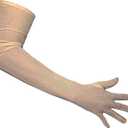 3 x Unicorns Poop Glitter Nude Flexible Stretch Mesh Sheer Gloves in Beige, Tan, Brown; Opera Length; Unisex; One Size Fits All (Beige)