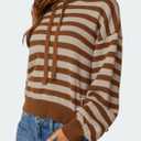 PRETTYGARDEN Hoodies for Women Fall Fashion 2026 Striped Pullover Sweaters Casual Long Sleeve Tops Winter Clothing (Striped Apricot Coffee,Small) 